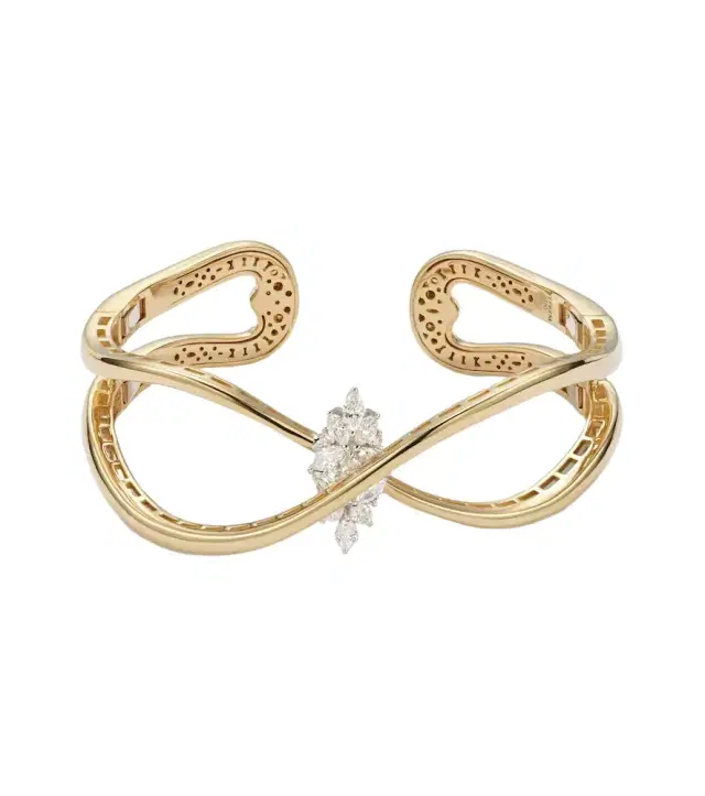 Yeprem Golden Strada 18kt yellow and white gold cuff bracelet with diamonds
