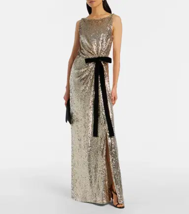 Simkhai Felicity draped sequined gown | Thumbnail 5