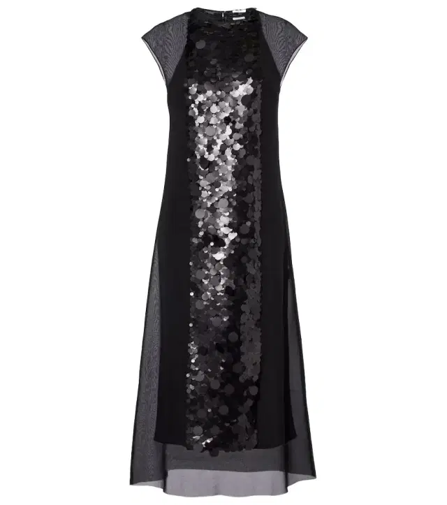 Boulle sequined chiffon midi dress