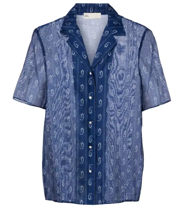 Printed cotton and silk shirt