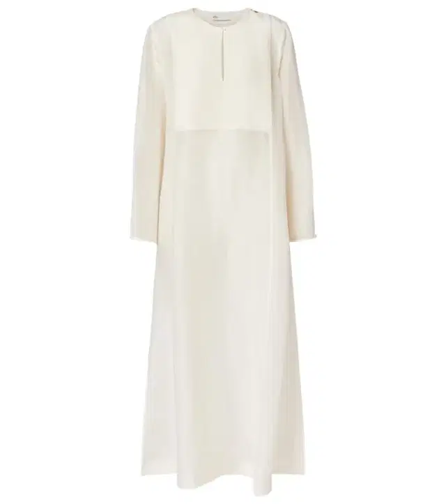 Pleated linen and silk kaftan