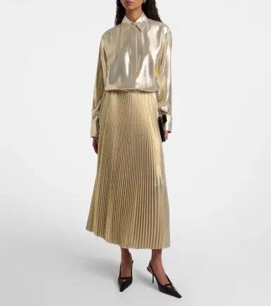 Joseph Essai silk-blend lamé midi skirt | Thumbnail 3