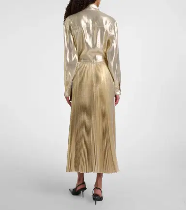 Joseph Essai silk-blend lamé midi skirt | Thumbnail 4