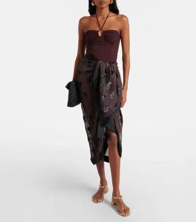 Tory Burch Paisley silk-blend beach cover-up | Thumbnail 2
