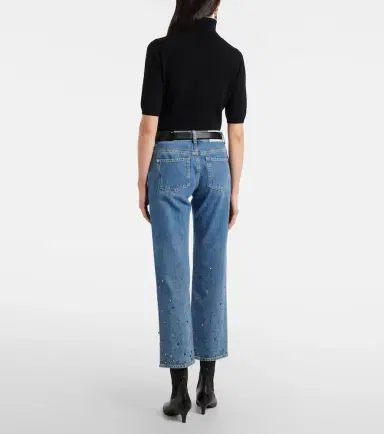 7 For All Mankind Calie embellished cropped straight jeans | Thumbnail 6