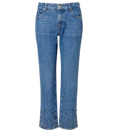 7 For All Mankind Calie embellished cropped straight jeans | Thumbnail 1