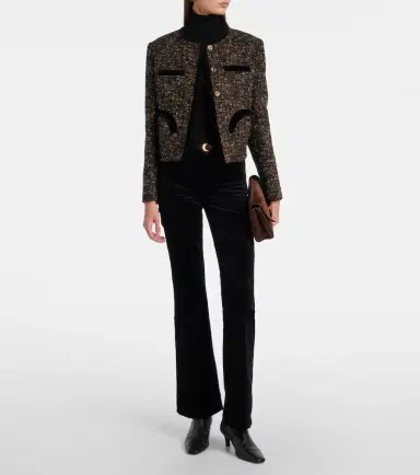 7 For All Mankind Leggy Bootcut mid-rise cotton-blend velvet bootcut pants | Thumbnail 2
