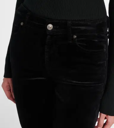 7 For All Mankind Leggy Bootcut mid-rise cotton-blend velvet bootcut pants | Thumbnail 3