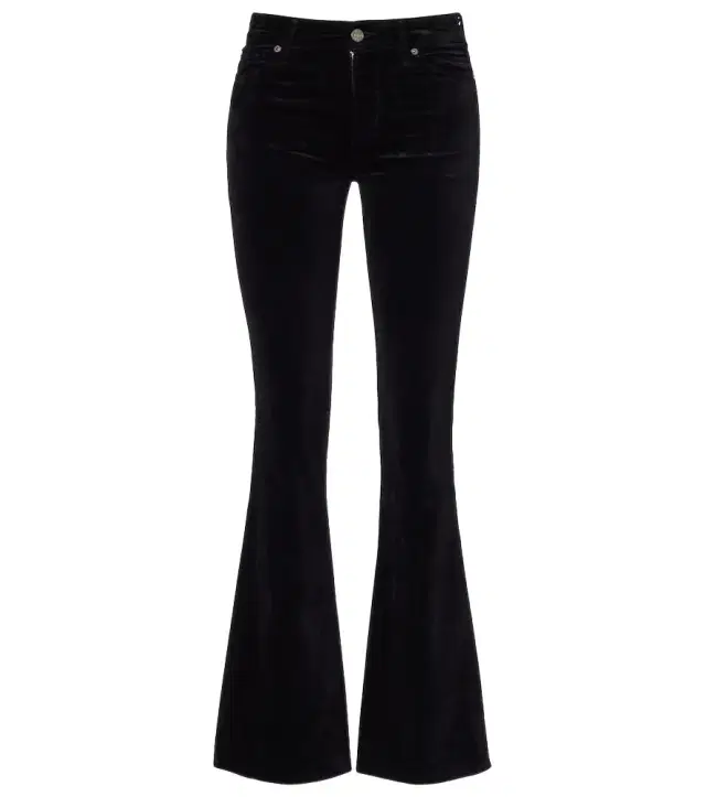 Leggy Bootcut mid-rise cotton-blend velvet bootcut pants