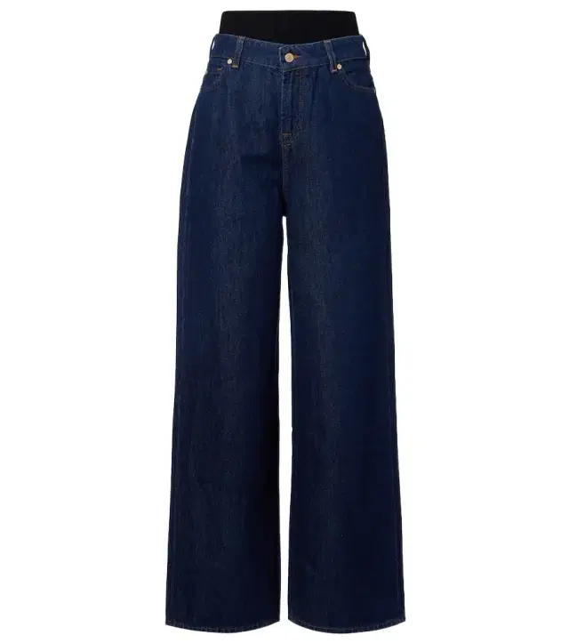 Layered wide-leg jeans