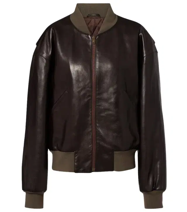 The Row Morisel leather bomber jacket