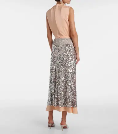 Rabanne Sequined jersey midi skirt | Thumbnail 5