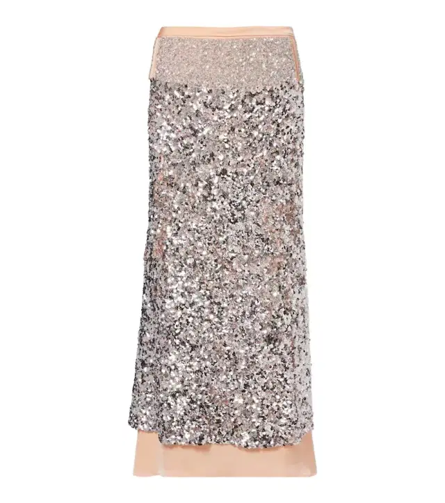 Sequined jersey midi skirt