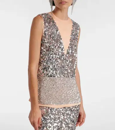 Rabanne Sequined jersey top | Thumbnail 6 Rabanne Sequined jersey top | Thumbnail 6