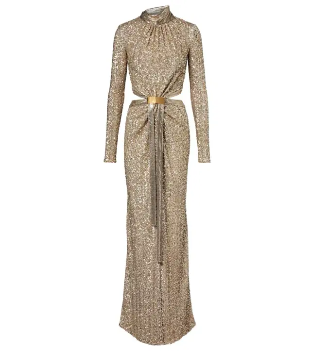 Rabanne Sequined gathered gown