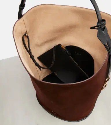 Alaïa Alaïa Hip Large leather-trimmed suede bucket bag | Thumbnail 2 Alaïa Alaïa Hip Large leather-trimmed suede bucket bag | Thumbnail 2