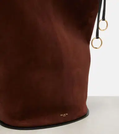 Alaïa Alaïa Hip Large leather-trimmed suede bucket bag | Thumbnail 3 Alaïa Alaïa Hip Large leather-trimmed suede bucket bag | Thumbnail 3