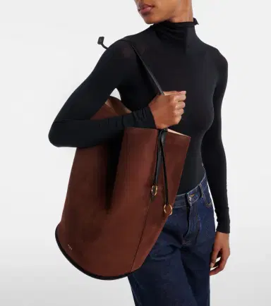 Alaïa Alaïa Hip Large leather-trimmed suede bucket bag | Thumbnail 6 Alaïa Alaïa Hip Large leather-trimmed suede bucket bag | Thumbnail 6