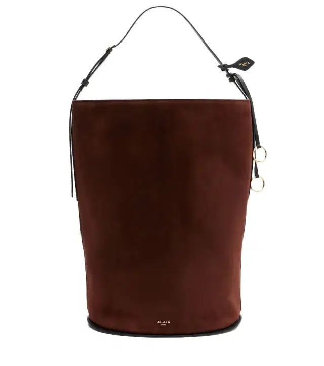 Alaïa Hip Large leather-trimmed suede bucket bag Alaïa Hip Large leather-trimmed suede bucket bag