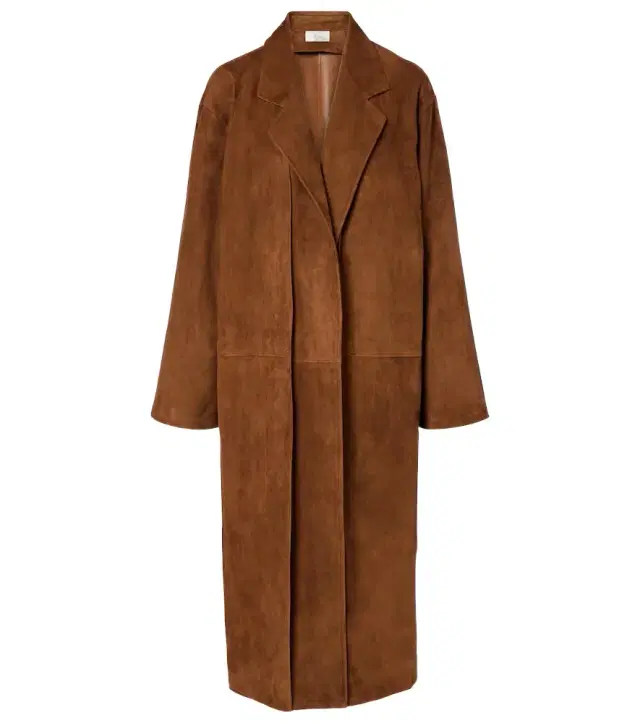 The Row Serenis suede coat