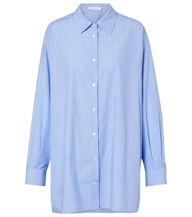 The Row Luka striped cotton poplin shirt