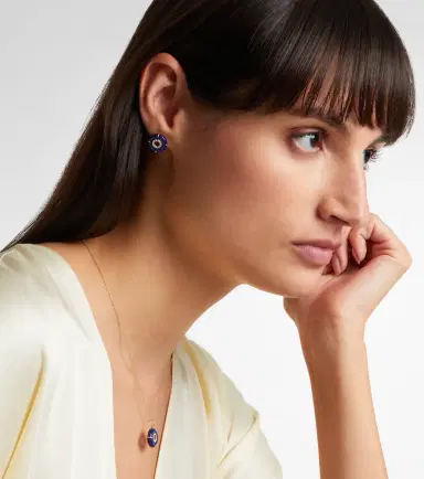 Mateo 14kt gold earrings with lapis lazuli and diamonds | Thumbnail 3