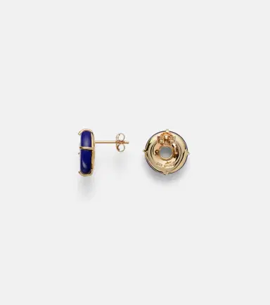 Mateo 14kt gold earrings with lapis lazuli and diamonds | Thumbnail 4