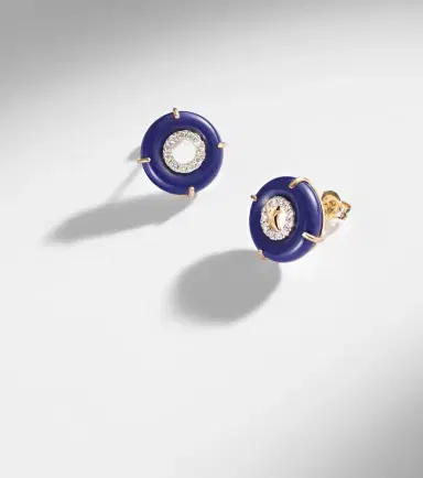 Mateo 14kt gold earrings with lapis lazuli and diamonds | Thumbnail 5