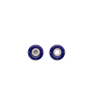 Mateo 14kt gold earrings with lapis lazuli and diamonds | Thumbnail 1
