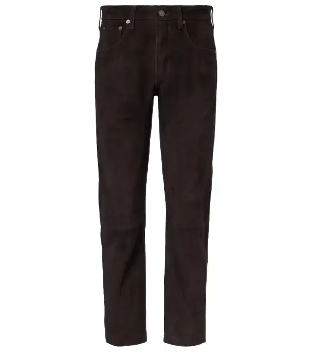 Winslow mid-rise suede straight-leg pants
