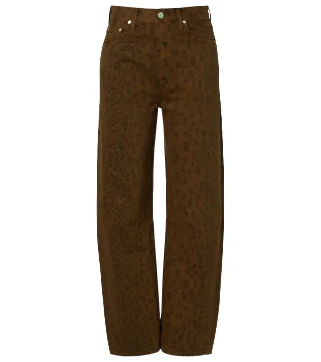 Miro leopard-print barrel-leg jeans