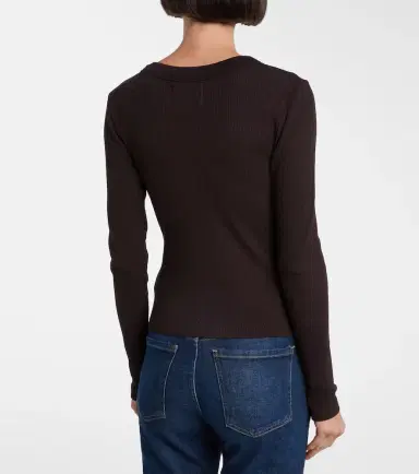 Citizens of Humanity Varra ribbed-knit jersey Henley shirt | Thumbnail 3