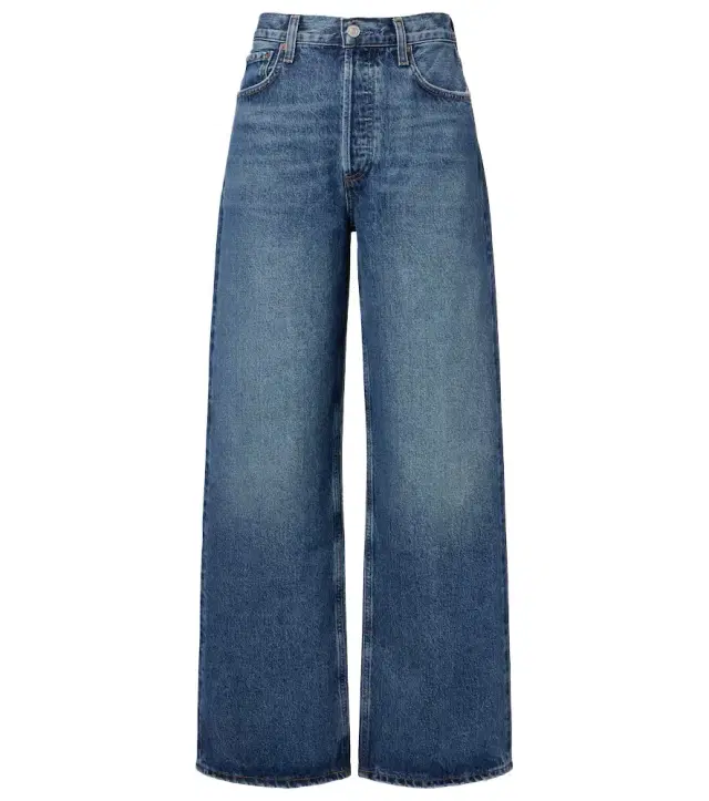 Low Slung Baggy mid-rise wide-leg jeans