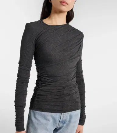AGOLDE Tania ruched jersey top | Thumbnail 4