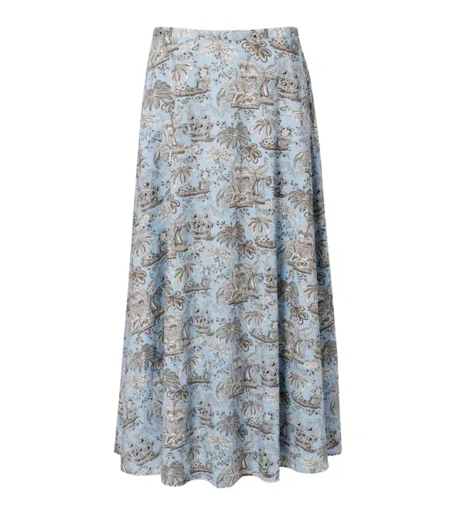 Staud Floral cotton midi skirt