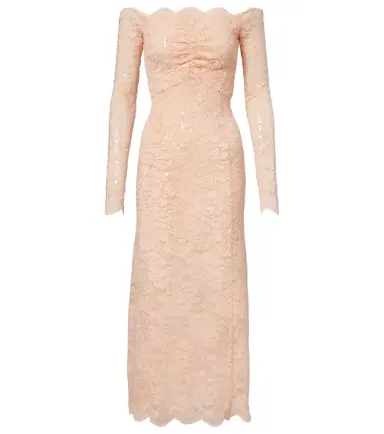 Rabanne Sequined off-shoulder lace midi dress | Thumbnail 1