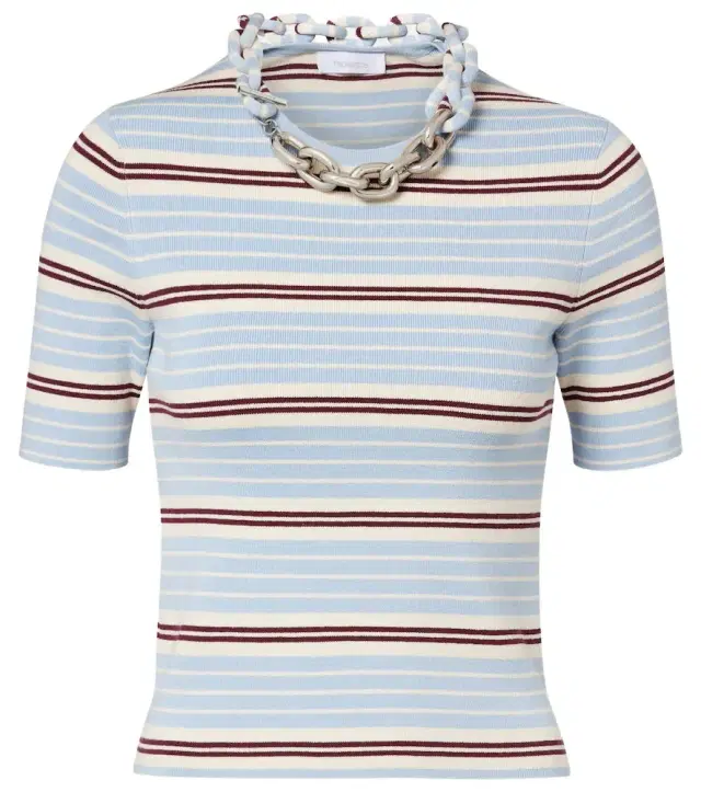 Rabanne Chain-detail silk and cotton-blend top