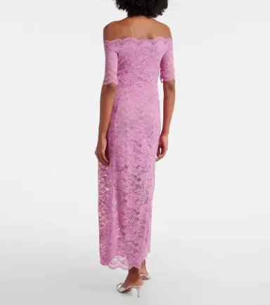 Rabanne Off-shoulder lace midi dress | Thumbnail 2