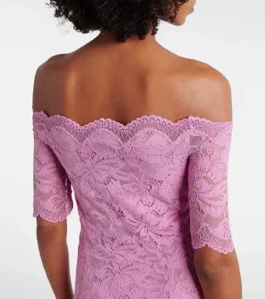 Rabanne Off-shoulder lace midi dress | Thumbnail 5