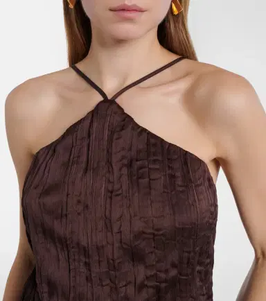 Staud Akari plissé halterneck top | Thumbnail 4 Staud Akari plissé halterneck top | Thumbnail 4