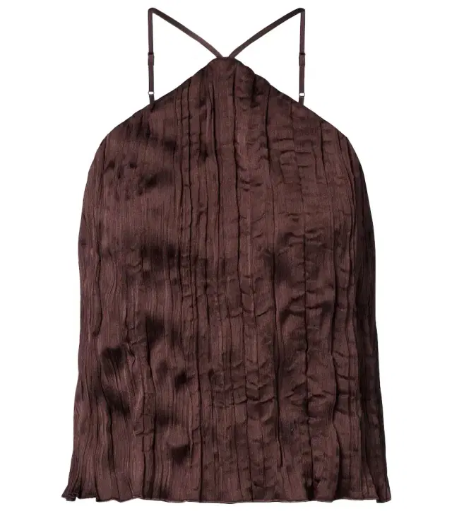 Staud Akari plissé halterneck top