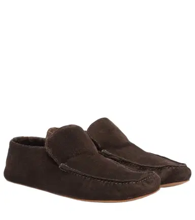 The Row Leo shearling-lined suede loafers | Thumbnail 1