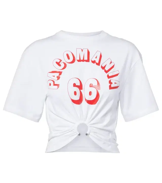 Rabanne Printed cropped cotton-blend T-shirt