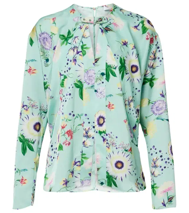 Rabanne Layered floral satin blouse