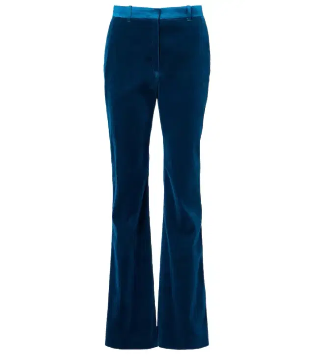 Cotton-blend velvet flared pants