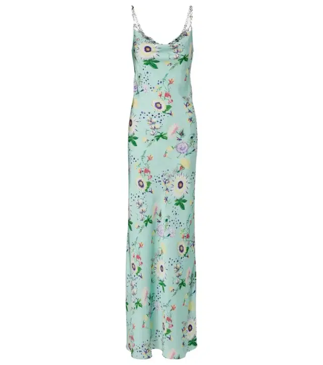 Rabanne Chain-detail floral maxi dress