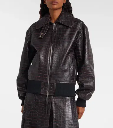 Rabanne Croc-effect leather blouson jacket | Thumbnail 2 Rabanne Croc-effect leather blouson jacket | Thumbnail 2