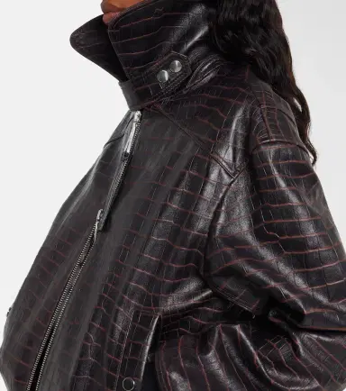 Rabanne Croc-effect leather blouson jacket | Thumbnail 3 Rabanne Croc-effect leather blouson jacket | Thumbnail 3