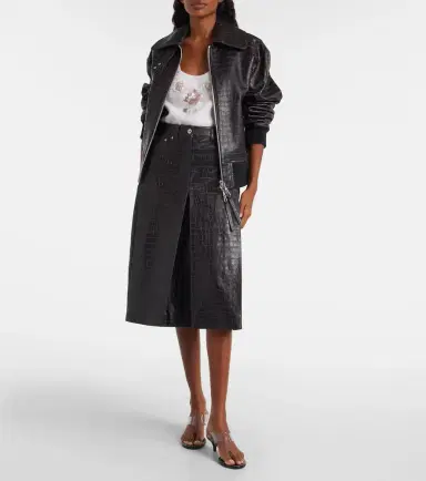 Rabanne Croc-effect leather blouson jacket | Thumbnail 5 Rabanne Croc-effect leather blouson jacket | Thumbnail 5