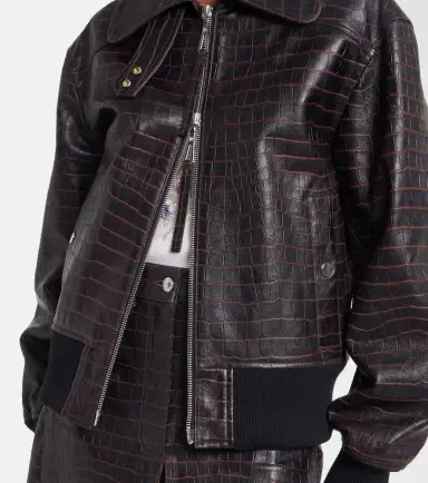 Rabanne Croc-effect leather blouson jacket | Thumbnail 7 Rabanne Croc-effect leather blouson jacket | Thumbnail 7